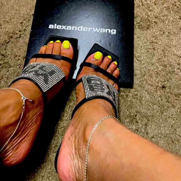 Alexander Wang Rhinestone mule heel Silver size 8 - Picture 2 of 6